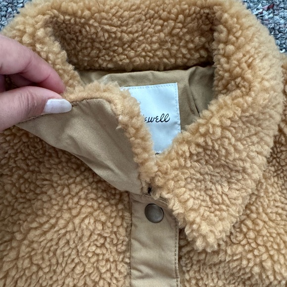 Madewell Women's Sherpa button down Camel Teddy Jacket S - Picture 11 of 12